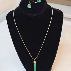 Chic Green and Gold Earrings